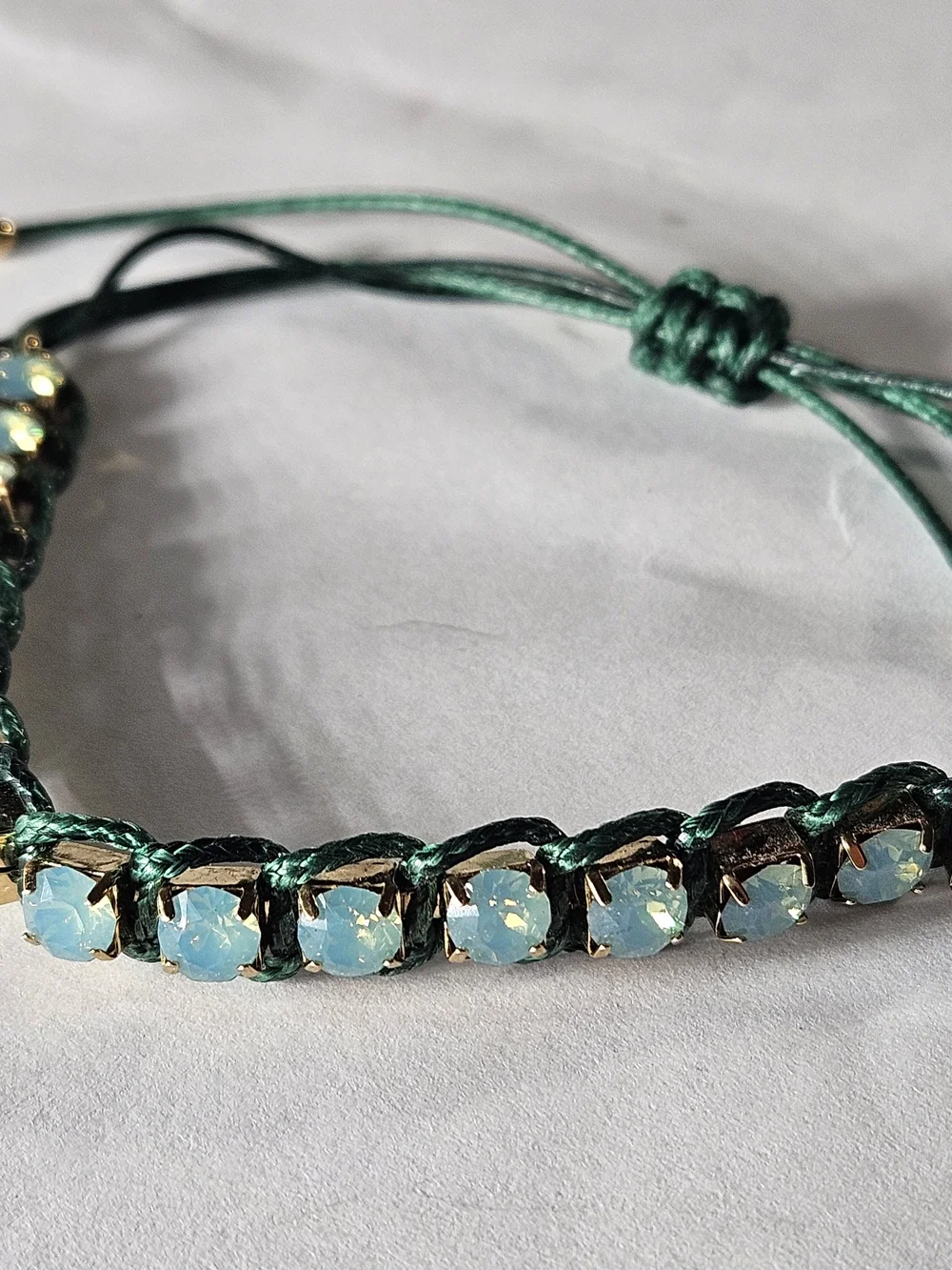 Tory Burch Mixing Swarovski Crystals Corded Thread,Macramé Logo, Bracelet Friend